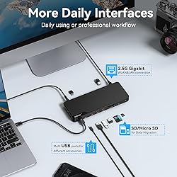 MOKiN Thunderbolt 4 Dock - 16 Ports, Laptop Docking
