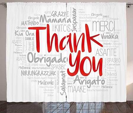 Amazon Com Ambesonne Thank You Curtains Appreciation In