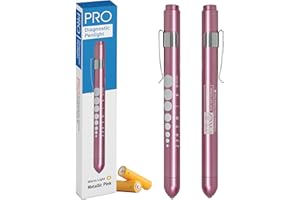 PRO Medical LED Penlight for Nurses, Students, & Doctors, Reusable Warm Light Diagnostic Pen with Pupil Gauge, Pocket Clip, a