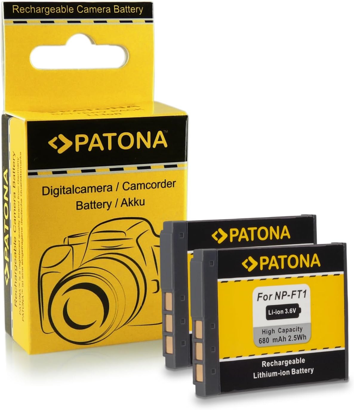 2x Battery NP-FT1 for Sony CyberShot DSC-L1 | DSC-M1 | DSC-M2 | DSC-T1 | DSC-T3 | DSC-T3S | DSC-T5 | DSC-T9 | DSC-T10 | DSC-T11 | DSC-T33