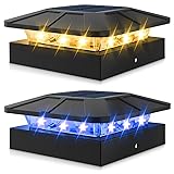 Peasur 2pack 4x4 Solar Post Lights Outdoor, Blue