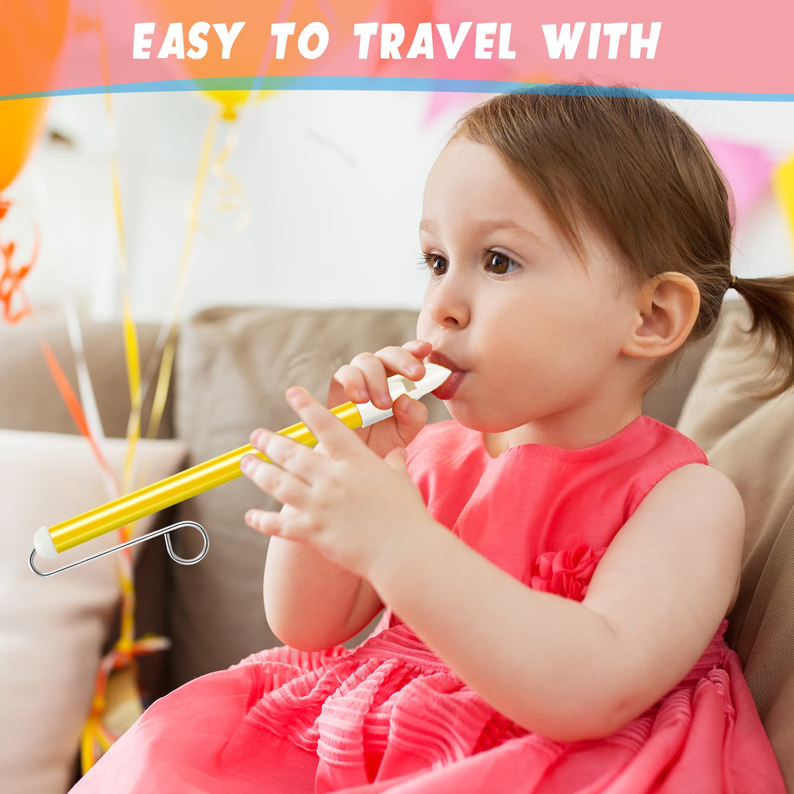 Civaner 6 Pcs Slide Whistle for Kids Slide Whistles for Adults Instrument Toy Musical Parent Child Games Educational Games Birthday Gifts Party Favors Supplies, Blue Yellow Purple