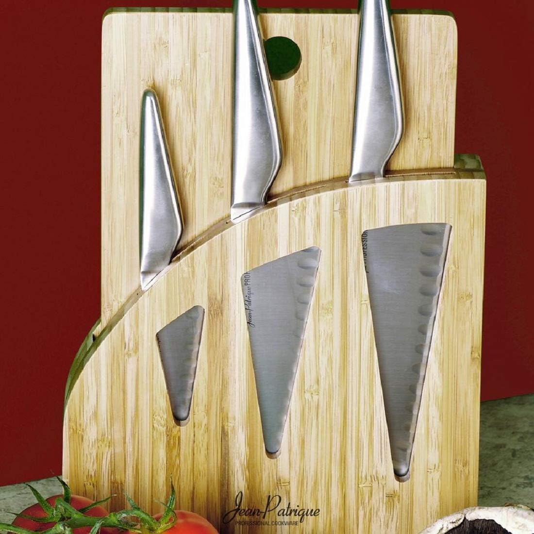 Bamboo Knife Block with Chopping Board - for The Chopaholic Oriental 3 Piece Knife Set, Brown, Chopping Board & Knives Block - Image 4