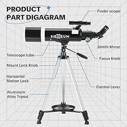 Telescope for Adults & Beginner Astronomers - 80mm
