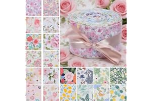 20-Piece Jelly Roll Fabric for Quilting,2.5x20 Inch Pre-Cut Cotton Strips for Patchwork,Floral Sewing Strips for DIY Crafts,M