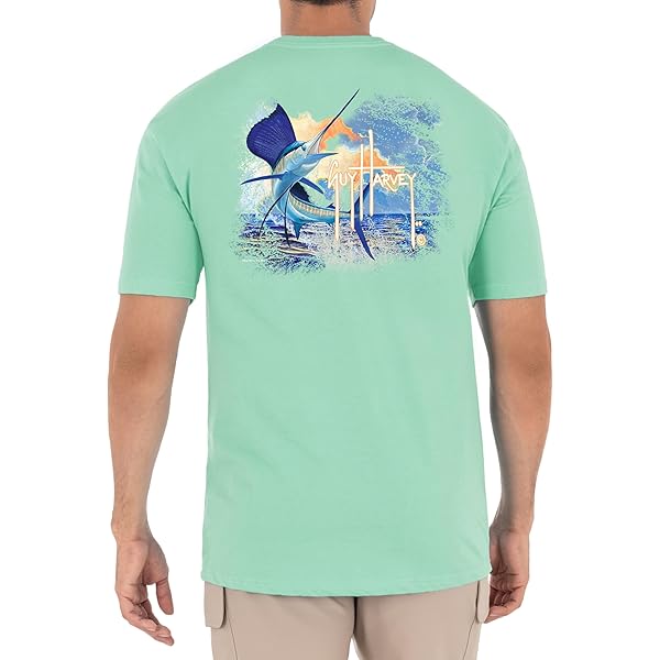 T-shirt Guy Harvey – Poisson Camouflage – Homme – Taille M – Manches Courtes