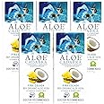 Aloe Cadabra Flavored Personal Lubricant and Vaginal Moisturizer, Organic Edible Aloe Lube for Men, Women and Couples, Non-Staining, pH Balanced, Toy Compatible (Pina Colada, 2.5 Ounces, 5 Pack)