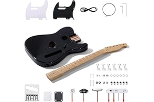 Leo Jaymz DIY TL Style Electric Guitar Kits,Spray-painted Mahogany Body,Maple Neck, including all Components (TL Black)