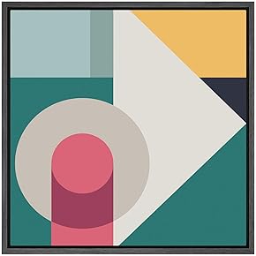 SIGNWIN Framed Canvas Wall Art Biege, Pink, Yellow,...