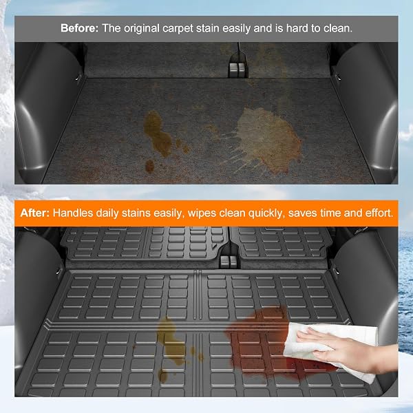 POWOQ CARGO LINER COMPATIBLE WITH 2020-2026 FORD ESCAPE TRUNK MAT ALL SEASON PROTECTION TPE CARGO MAT REPLACEMENT FOR 2020 2021 2022 2023 2024 2025 2026 FORD ESCAPE ACCESSORIES