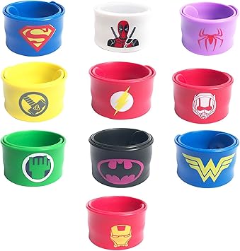 10 Stucke Superhero Slap Bands Fur Kinder Jungen Madchen Geburtstag Party Supplies Gefalligkeiten Superhelden Slap Armbander Partei Enthalt Superman Spider Man Iron Man Amazon De Spielzeug