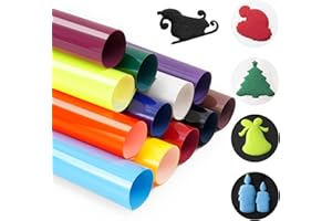 XTOOL SELECTED xTool Puff Vinyl Heat Transfer 3D - 14 Sheets 12"x 10" Puff HTV Heat Transfer Vinyl, 12 Assorted Color Foaming Iron On Vinyl for T-Shirts, Puffy HTV Compatible with xTool M1, Cricut, Silhouette Cameo