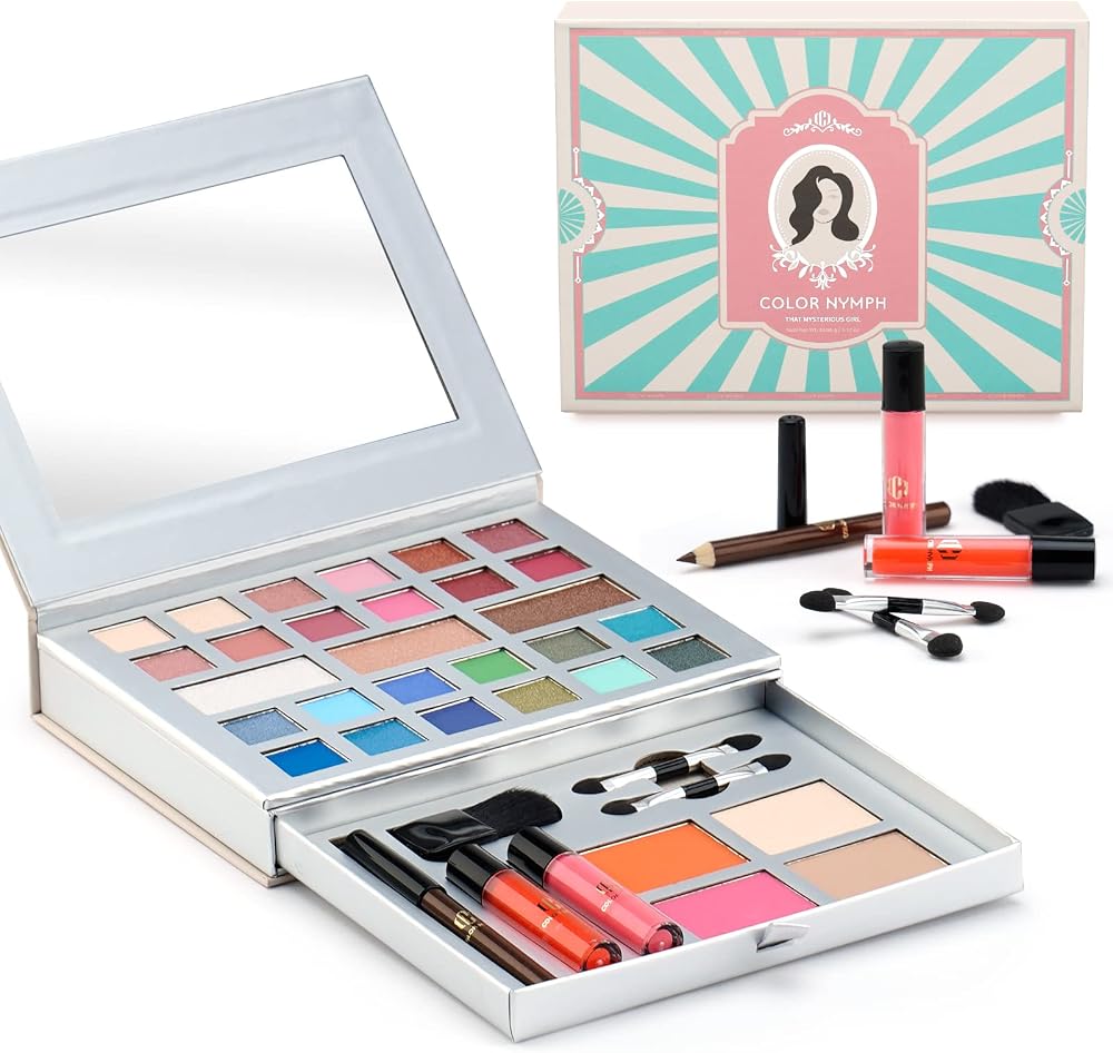 Color Nymph Makeup Kit for Teens Girls Beginners Travel Make up Set Green | All-in-One Makeup Palette for Eyes, Cheeks & Lips