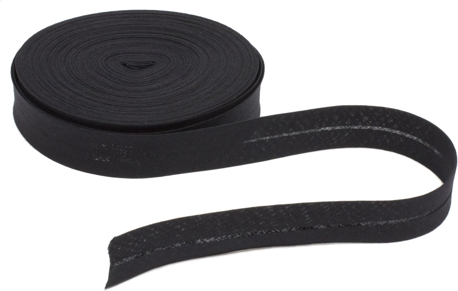 Cotton Bias Binding 20 mm Wide Single Fold - Sold by The Yard - Black