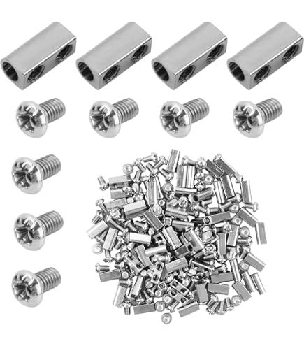 PATIKIL Drahtseilklemmen 5,3x10 Mm – 25 Stück Mit M4-Schrauben, Doppelte Löcher, Verzinkt – Für Kabel, Banner, Zäune