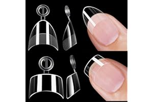 WOWITIS 480 Pcs Extra Short Half Cover Almond Nail Tips & Square Tip for Women, 2 Boexs XXS Clear Pre-shape French Tip for Nail Extension XS Soft Gel Acrylic Small Tips 12 Sizes for Nail Salon Nail Tech DIY