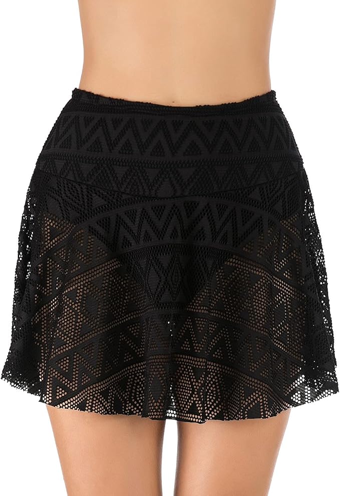 Helisopus Women's Swim ALine Skirted Bikini Bottom with Attached Brief