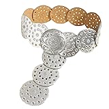 Alyweatry Women Boho Wide Disc Concho Leather Belt