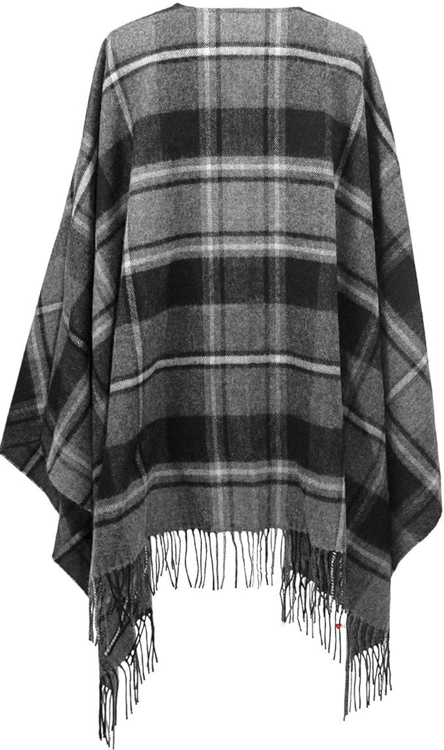 Ladies Shawl Cape MacRae Hunting Grey Tartan Lambswool Made To Order: Clothing