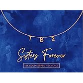 Sorority Shop Tau Beta Sigma Necklace — TBS Name Necklace, 18K Gold Plated Sorority Gifts Necklace, Long-Lasting Tau Beta Sigma Gifts for Women