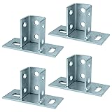 OTTFF 4 Pack 2 Slot U Post Base for 1-5/8" Square