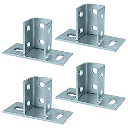 OTTFF 4 Pack 2 Slot U Post Base for 1-5/8" Square