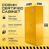 Horison Industries COSHH Cabinet Yellow Fireproof Flammable Storage view 2