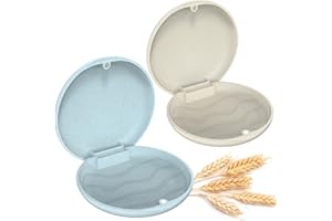 Ralegy 2 Pack Retainer Case, Slim Aligner Case, Night Guard and Mouth Guard, Premium Retainer Case, Retainer Mouth Guards Travel Case (Ivory+Blue)