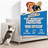 12 Pack Cat Scratch Furniture Protector Tape Sheets – Double-Sided Sticky Training (5 XL, 5 Large, 2 Medium) – Anti-Scratch Couch & Sofa Guard – Clear – Not for Leather, Velvet, Microfiber