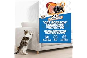 12 Pack Cat Scratch Furniture Protector Tape Sheets – Double-Sided Sticky Training (5 XL, 5 Large, 2 Medium) – Anti-Scratch C