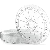 PLASTICPRO 9'' inch Premium Heavy Weight Crystal Clear Disposable Hard Plastic Dinnerware Party Plate Pack of 40