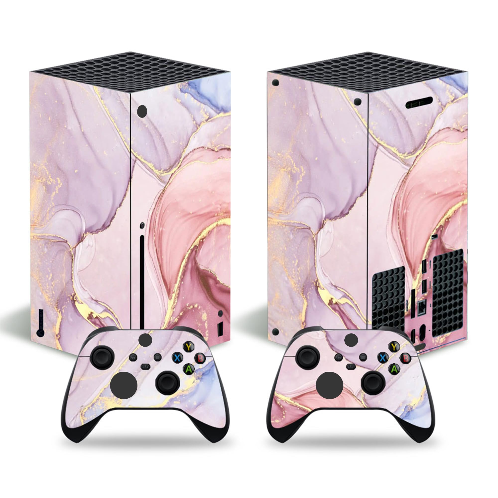 Skin Sticker for Xbox Series X, Protective Cover Wrap Vinyl Decal Compatible with Console and Wireless Controller (Pink)