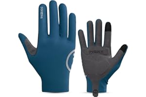 INBIKE Breathable Bike Gloves for Men Women, Full Finger Gel Pad Cycling Gloves, Touchscreen Mountain Biking Gloves, Reflecti