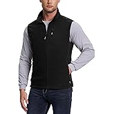 Outdoor Ventures Men's Full-Zip Lightweight Polar Fleece Vest Outerwear with 5 Pockets Warm Winter Sleeveless Jacket Casual