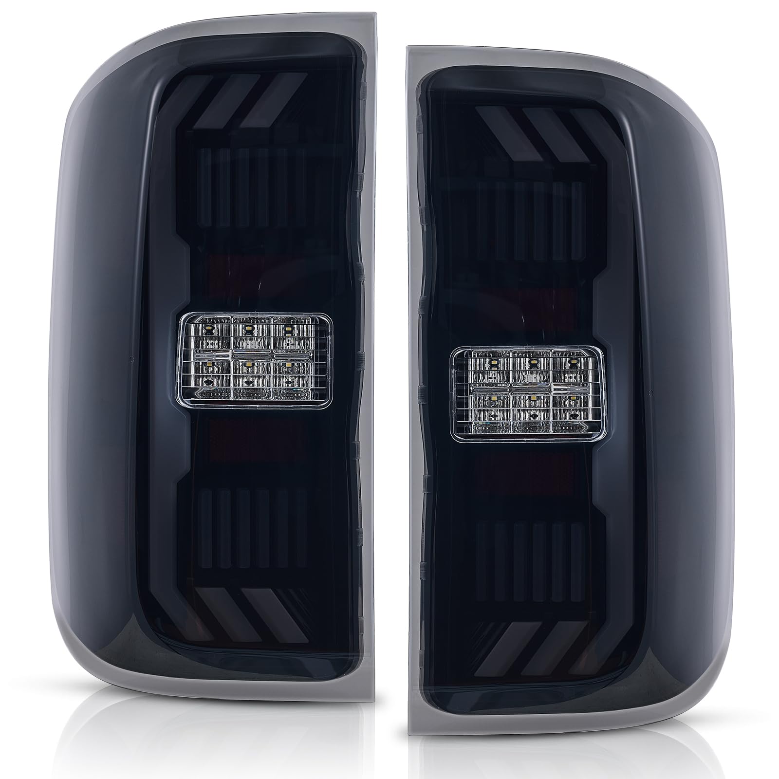 Photo 1 of Awayet Compatible with Chevy Silverado 2014-2019 1500 2500hd 3500hd Gmc Sierra 2015-2019 LED Tail Rear Lights assemblies W/Wiring Harness 2pcs Smoke Lens