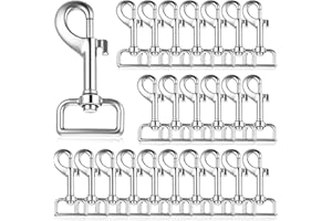 NODAAIIE 24 Pcs Swivel Snap Hooks, 2.76 Inch Heavy Duty Bolt Snap Clips for Dog Leash, Keychain, Camera Strap and Flag Pole Lanyard, Silver