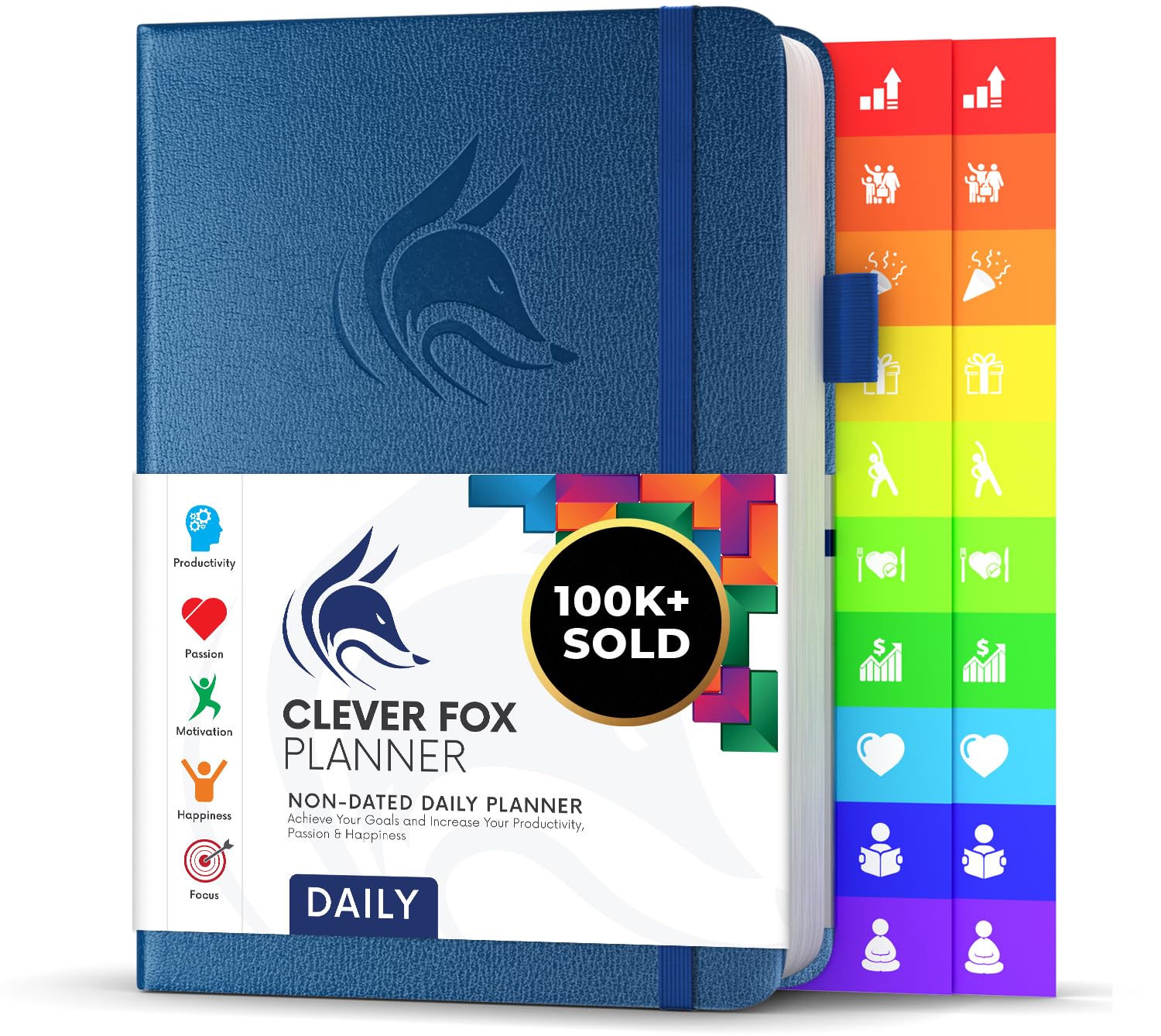 Clever Fox Planner Daily – 6-Month Undated Planner with Hourly Schedule, To-Do List & Time Management – Work & Personal Organizer, A5 (Mystic Blue)