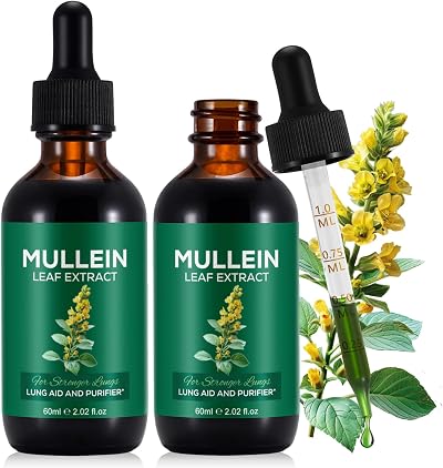 Vortexonix Mullein Drops for Lungs 2 Pack Mullein Leaf Extract Chlorophyll