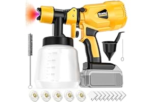 ECARKE Cordless Paint Sprayer for DeWALT Battery: HVLP Spray Paint Gun&Copper Nozzle - 260W Brushless Motor 20v Tools for House Painting,Interior,Walls,Door,Fence(Battery NOT Include)