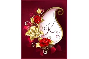 K Alphabet Notebook Journal: Initial Monogram Letter K Blank Lined Notebook Journal Floral Print For Personal Use Note-Taking Writing To-Do List And Great Gift Idea For Men & Women
