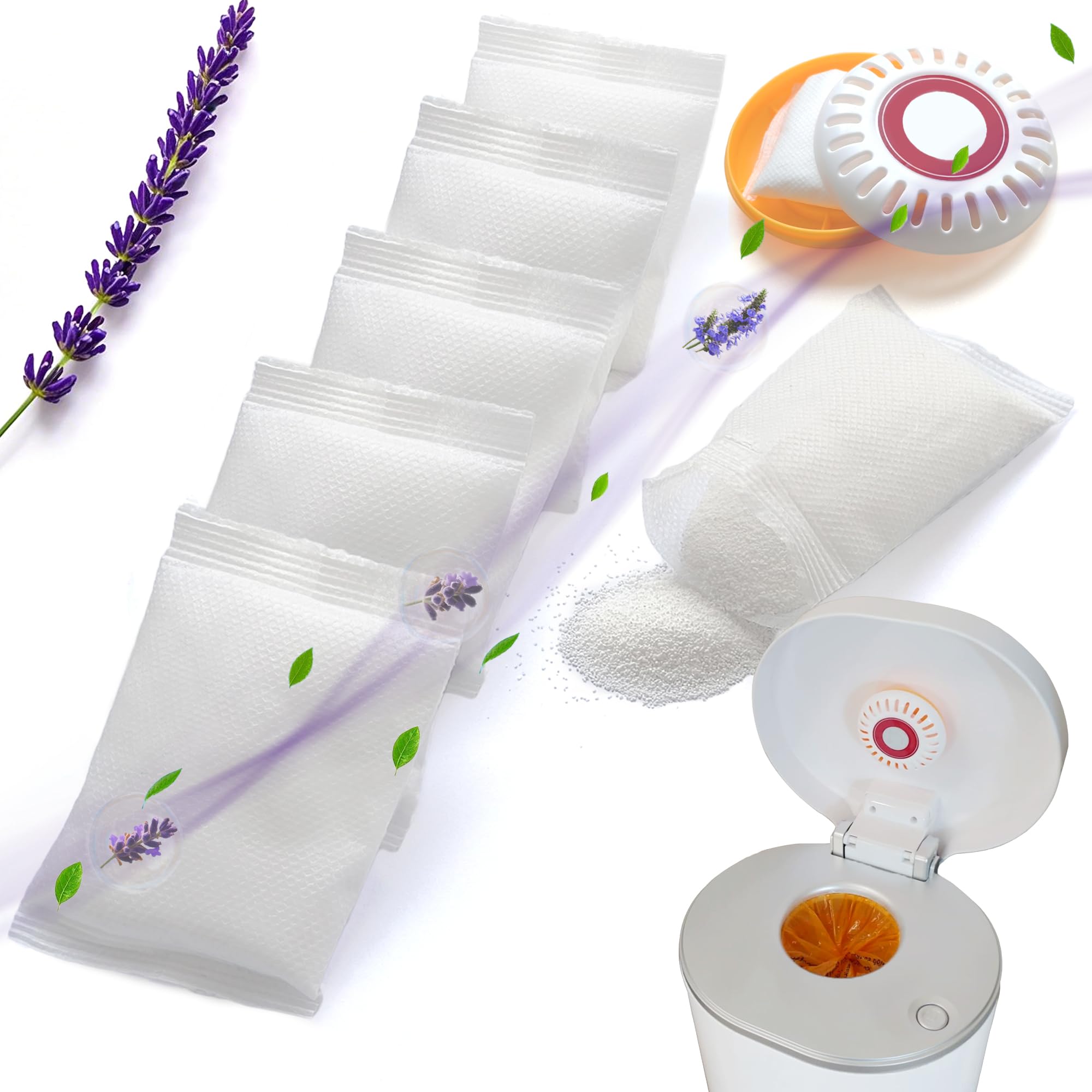 Photo 1 of NewKe 6 Pack Lavender Scent Baking Soda Refills for Puck Baking Soda Cartridge, Diaper Pail Deodorizer Replacement Compatible with Munchkin Step and Pall Diaper Pails