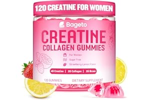 Creatine for Women，Creatine Monohydrat Gummies + BCAA,Collagen, Hyaluronic Acid，Vitamin C & B12 for Muscles,Energy & Recovery