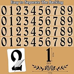 2 Inch Black Mailbox Numbers Stickers, 4 Set