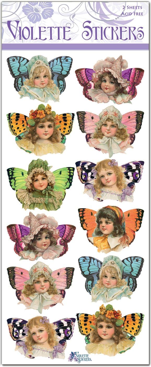Violette Stickers Butterfly Victorian Girl