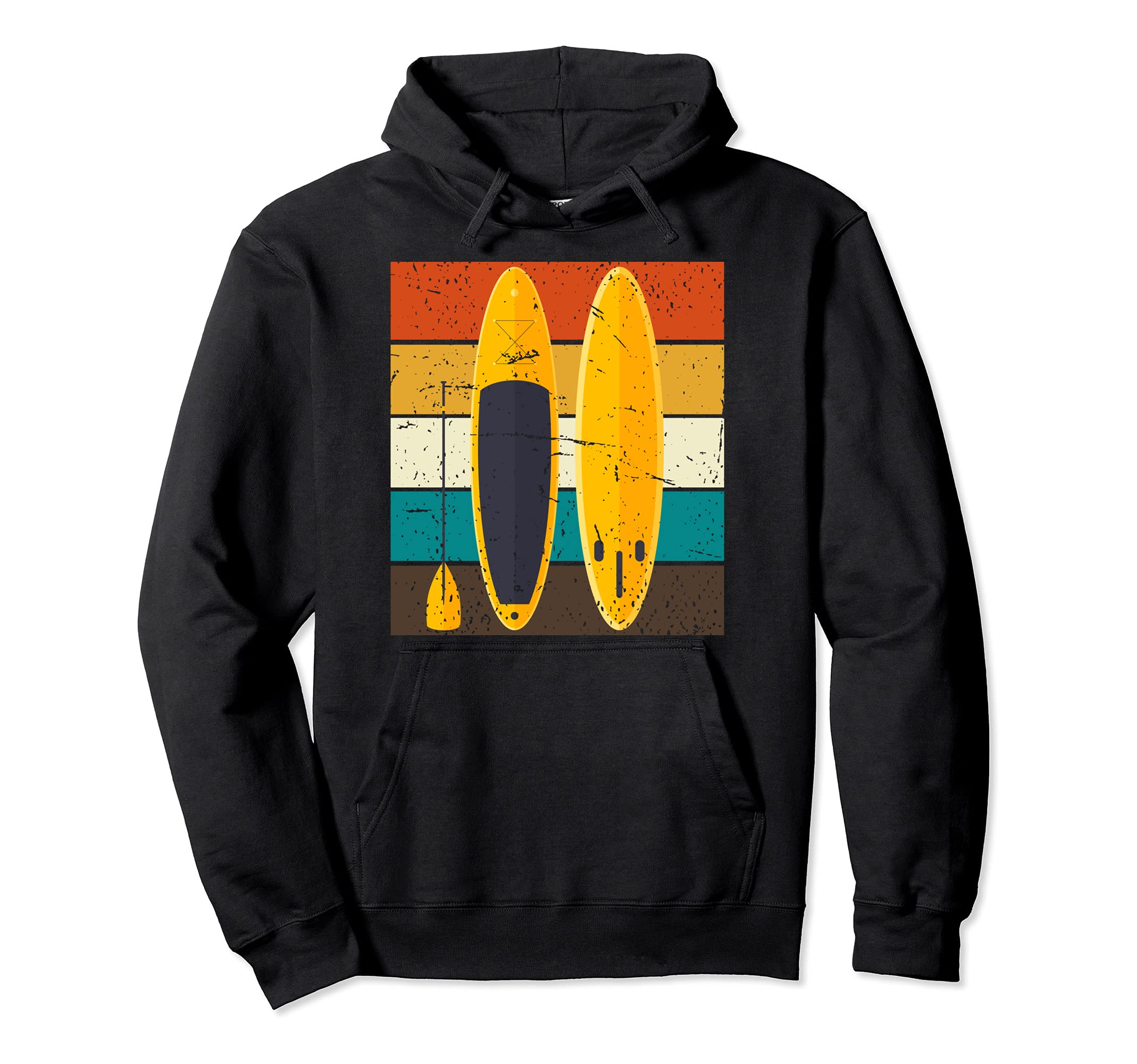 Paddleboard Stand Up Paddling Paddleboarding Retro SUP Pullover Hoodie — image 1