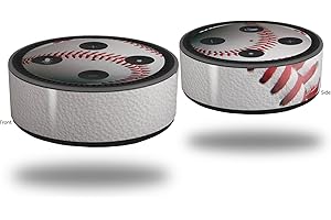 WRAPTORSKINZ Skin Wrap Decal Set 2 Pack for Amazon Echo Dot 2 - Baseball (2nd Generation ONLY - Echo NOT Included)