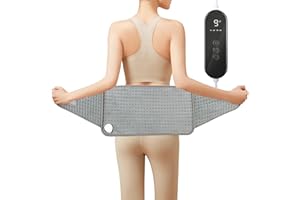 Heating Pad for Back Pain Relief,12"X24"+24" Adjustable Straps Wrap Around,Heating Pad for Period Cramps Neck Shoulders Back,