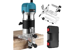 AMTOVL Wood Trimmer, 1/4" 6.35mm Electric Wood Hand Trimmer Laminator 800W 30000R/min Electric Hand Wood Trimmer Laminator Ro