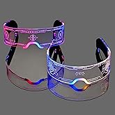 Oybete 2 pack Light Up Glasses For Party LED Glass For Adults Kids Futuristic Sunglasses 7 Color Neon Glasses Glowing In Dark Accessories,Gifts(Elegant Style)