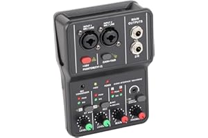 2 Channels Audio Mixer, USB Sound Mixing Console, 48V Power Compact Sound Mixing Console for Music Recording Home Karaoke Int